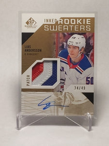 2018-19 SP Game Used Inked Rookie Sweaters Patch Lias Andersson /49