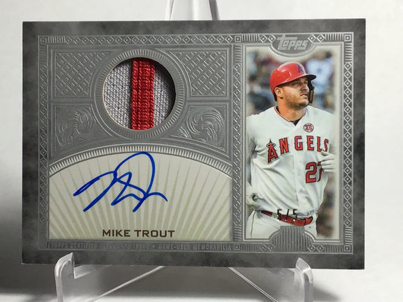 2020 Topps Reverence Patch Autographs Silver Mike Trout S2 /5