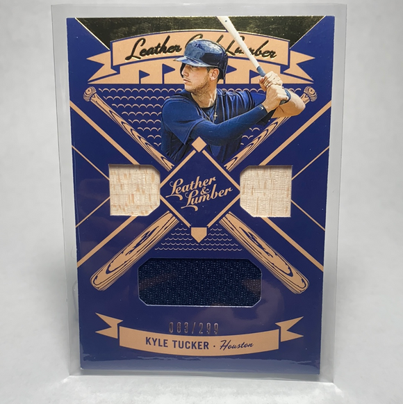 2019 Panini Leather and Lumber Triple Bat-Jersey Relics Gold Kyle Tucker 83/299