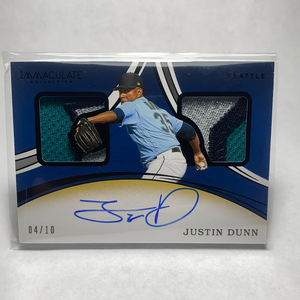 2020 Immaculate Collection Rookie Dual Memorabilia Signatures Black #14 Justin Dunn 4/10