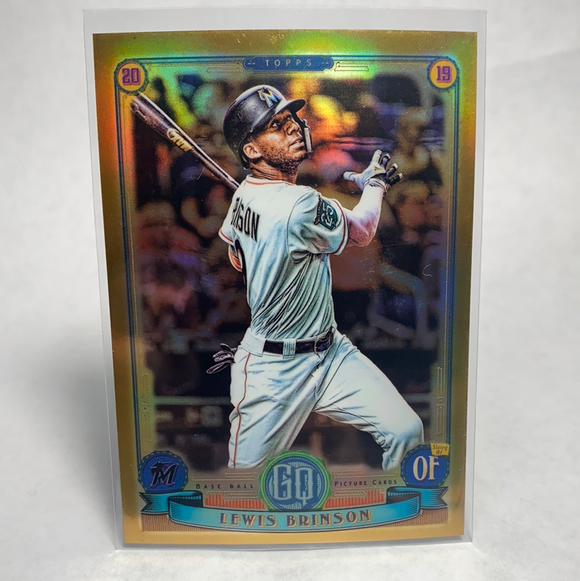 2019 Topps Gypsy Queen Chrome Box Toppers Gold Refractors Lewis Brinson 4/50