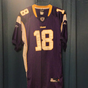 Sidney Rice used Vikings home STITCHED jersey (Size 54)
