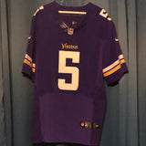 Teddy Bridgewater used Vikings home STITCHED jersey (L)