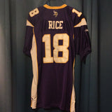 Sidney Rice used Vikings home STITCHED jersey (Size 54)