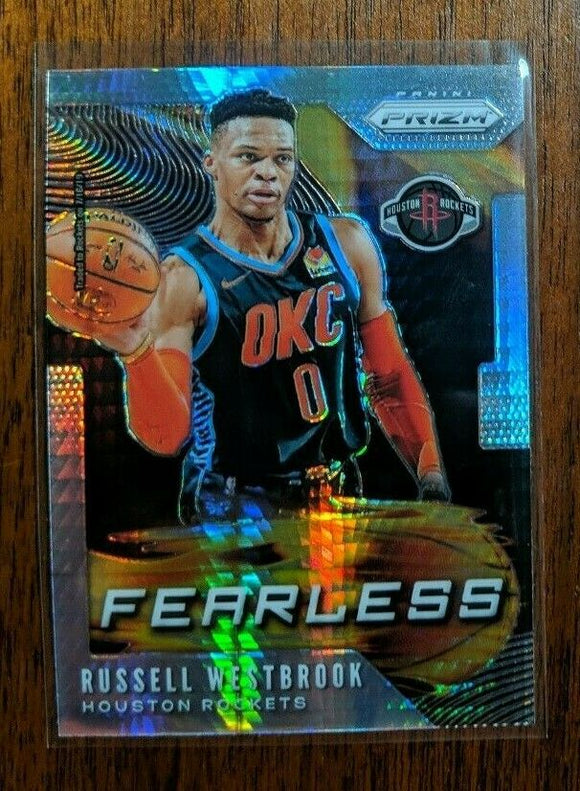 2019-20 Panini Prizm Fearless Prizms Hyper #4 Russell Westbrook Rockets